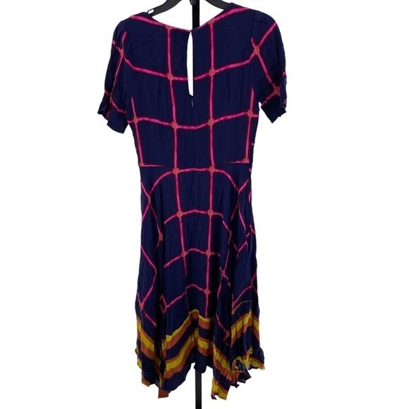 Anthropologie HD in Paris Size 2 Striped Pane Midi Dress Blue and Pink - Picture 7 of 13